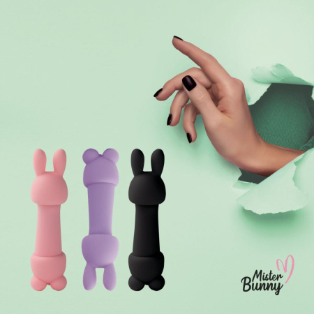 Мини-вибратор FeelzToys Mister Bunny Purple с двумя насадками || 