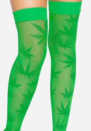 Чулки Leg Avenue 420 Net thigh highs Green || 