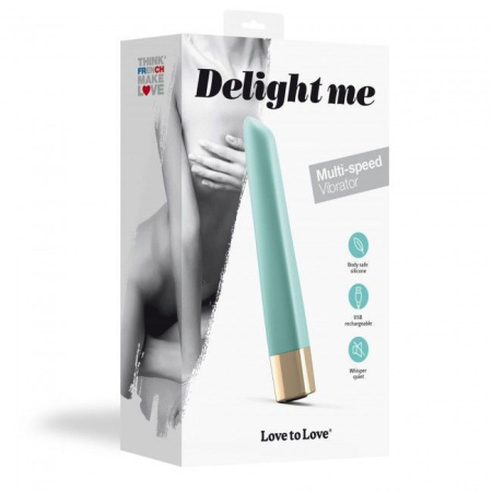 Мощный минивибратор Love To Love Delight Me Menthe с мягким кончиком, 16 режимов работы || 