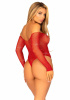 Боди Leg Avenue Crystalized fishnet bodysuit Red One Size || 