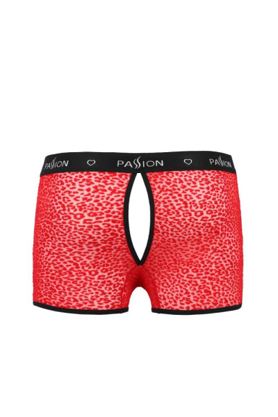 Мужские прозрачные боксеры Passion 046 Short Parker S/M Red, сетка, под леопард