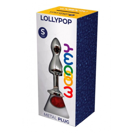 Металлическая анальна пробка Wooomy Lollypop Double Ball Metal Plug Red S диаметр 2,8см, длина 8,5см || 