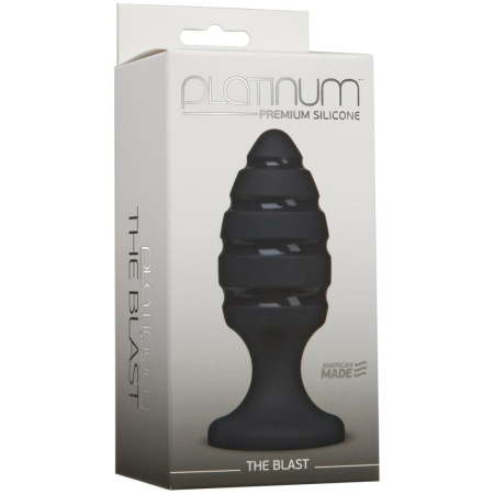 Анальный плаг со спиральным каналом Doc Johnson Platinum Premium Silicone - The Blast - Black || 