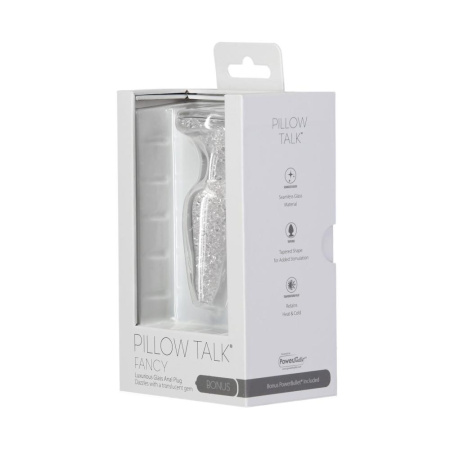 Стеклянная анальная пробка Pillow Talk Fancy Luxurious Glass Anal Plug, ⌀3,1см, вибропуля в подарок || 