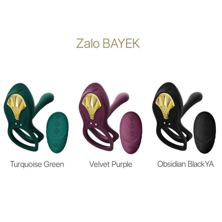 Смартэрекционное кольцо Zalo — BAYEK Velvet Purple, двойное с вводимой частью, пульт ДУ || 