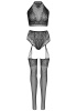 Комплект Leg Avenue Crop top and garter panty Black || 