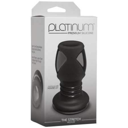 Анальный туннель Doc Johnson Platinum Premium Silicone - The Stretch - Medium - Black || 