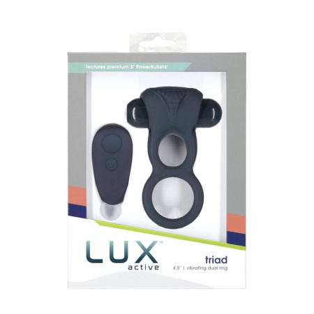 Двойное эрекционное кольцо с вибрацией Lux Active -Triad - Vibrating Dual Cock Ring, пульт ДУ || 