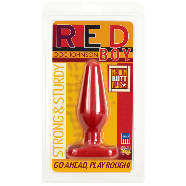 Анальная пробка Doc Johnson Red Boy - Medium 5.5 Inch, макс. диаметр 4см