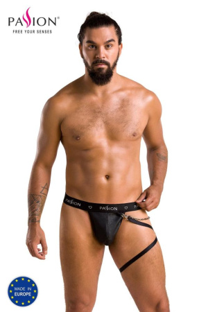 Мужские трусики танга с подвязкой Passion 058 Thong Bill XXL/XXXL Black || 