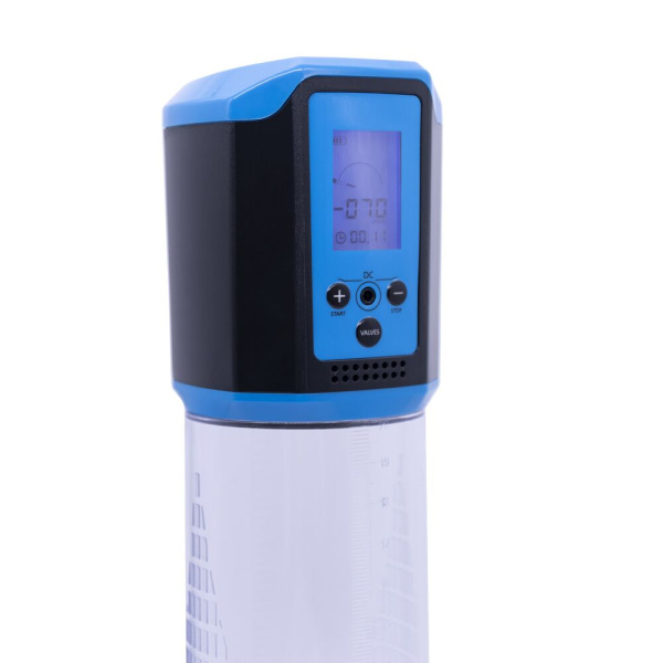 Автоматическая вакуумная помпа Men Powerup Passion Pump Blue, LED-табло, перезаряжаемая, 8 режимов