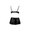 Комплект белья под латекс DEBY SET black L/XL - Passion: лиф, мини-юбочка, стринги || 