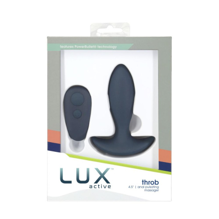 Анальная пробка с пульсацией Lux Active – Throb – 4.5" Anal Pulsating Massager, пульт ДУ || 