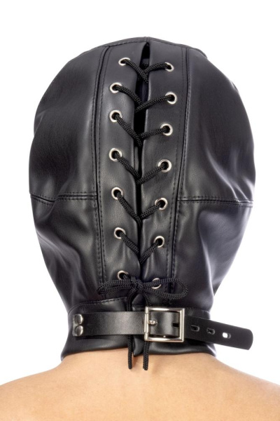 Капюшон с кляпом для БДСМ Fetish Tentation BDSM hood in leatherette with removable gag