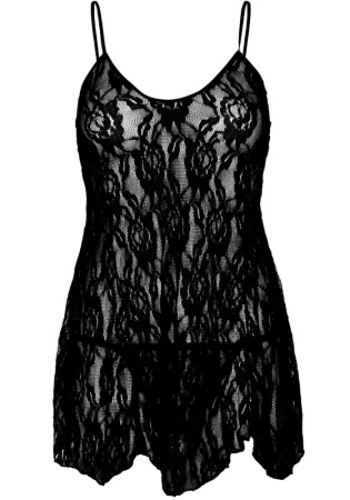 Пеньюар Leg Avenue Rose Lace Flair Chemise Black One Size || 