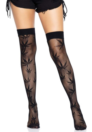 Чулки Leg Avenue 420 Net thigh highs Black || 