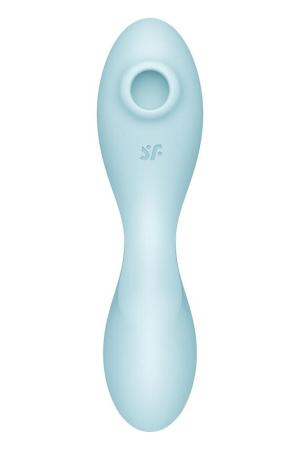 Вакуумный смарт-стимулятор с вибрацией Satisfyer Curvy Trinity 5 (Blue), управление со смартфона || 