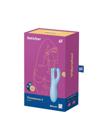 Клиторальный смарт вибратор Satisfyer Threesome 4 Blue с тремя пальчиками || 