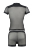Комплект сетчатого мужского белья Passion 052 Set Michael L/XL Black, рубашка, боксеры, заклепки || 