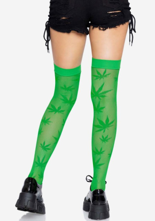 Чулки Leg Avenue 420 Net thigh highs Green || 