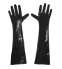 Глянцевые виниловые перчатки Art of Sex - Lora, размер М, цвет Черный || 