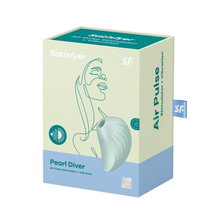 Вакуумный клиторальный стимулятор с вибрацией Satisfyer Pearl Diver Mint || 