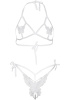 Комплект Leg Avenue Open cup bra and pearl panty White || 