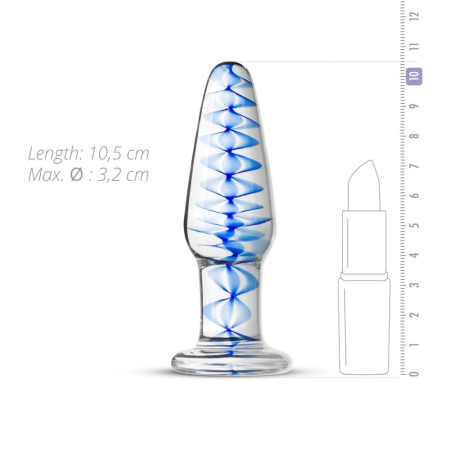 Стеклянная анальная пробка с внутренней спиралью Gildo Glass Buttplug No. 23 || 