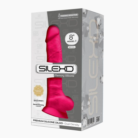 Фаллоимитатор SilexD Vetus Pink (MODEL 1 size 8in), двухслойный, силикон+Silexpan, диаметр 4,2см || 