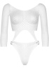 Боди Leg Avenue Top bodysuit with thong back White || 