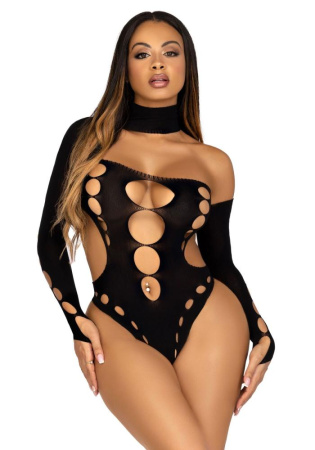 Боди Leg Avenue Seamless thong back bodysuit Black One Size || 