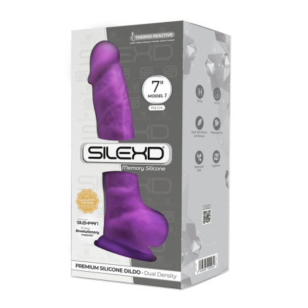 Фаллоимитатор SilexD Johnny Purple (MODEL 1 size 7in), двухслойный, силикон+Silexpan, диаметр 3,8 см || 