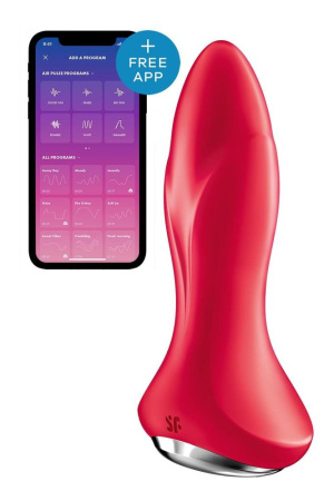 Анальная смарт-вибропробка с жемчужным массажем Satisfyer Rotator Plug 1+ Red