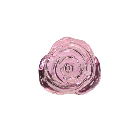 Стеклянная анальная пробка Pillow Talk Rosy Luxurious Glass Anal Plug, ⌀3,3 см, вибропуля в подарок || 