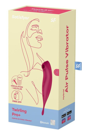 Смарт-вибратор для клитора с вакуумной стимуляцией Satisfyer Twirling Pro+ dark red || 