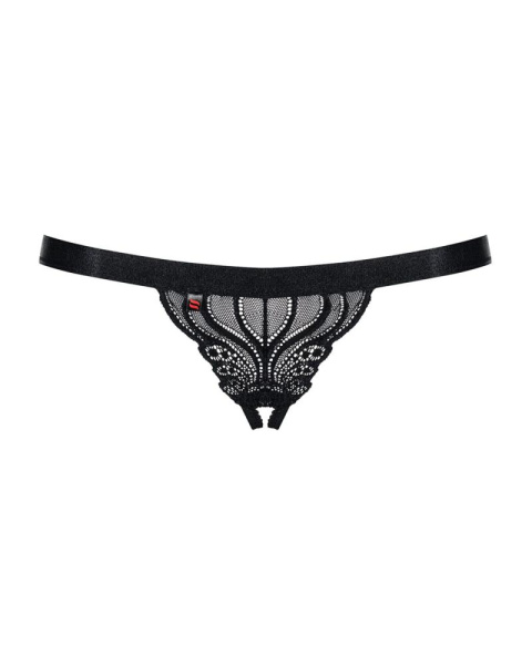 Кружевные танга с доступом Obsessive 828-THC-1 crotchless thong L/XL, черные