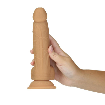 Фаллоимитатор ADDICTION Dual Density Silicone Dildo Caramel 8″, присоска, диаметр 4,3 см, вибропуля || 