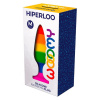 Силиконовая анальная пробка Wooomy Hiperloo Silicone Rainbow Plug M, диаметр 2,9 см, длина 11 см || 