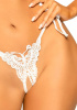 Комплект Leg Avenue Open cup bra and pearl panty White || 