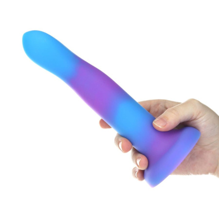 Светящийся в темноте фаллоимитатор ADDICTION Rave 8″ Glow in the Dark Dildo Blue Purple, 20,3 см || 