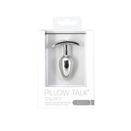 Анальная пробка Pillow Talk Sneaky Luxurious Stainless Steel Anal Plug с кристаллом Swarovski || 