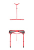 Комплект белья Passion SATARA SET XXL/XXXL red, топ, пояс для чулок, стринги || 