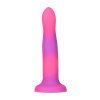 Светящийся в темноте фаллоимитатор ADDICTION Rave 8″ Glow in the Dark Dildo Pink Purple, 20,3 см || 