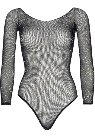 Боди Leg Avenue Crystalized fishnet bodysuit Black One Size || 