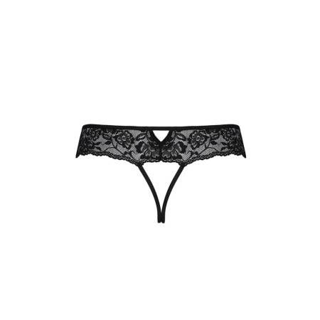 Кружевные стринги с доступом Senia Thong black XXL/XXXL - Passion || 