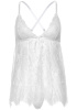 Пеньюар Leg Avenue Floral lace babydoll & string White M || 