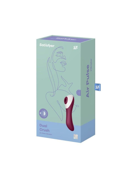 Вакуумный стимулятор с вибрацией Satisfyer Dual Crush Wine Red