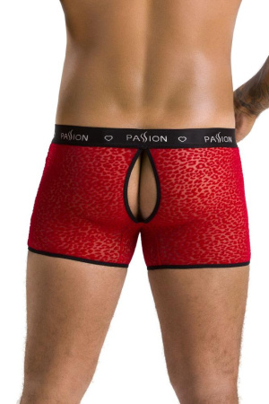 Мужские прозрачные боксеры Passion 046 Short Parker S/M Red, сетка, под леопард || 