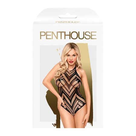 Боди с геометрическим орнаментом Penthouse - Go Hotter Black S/L || 