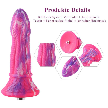 Фаллоимитатор для секс-машин Hismith 10.3″ Silicone Monster Dildo Series, система крепления KlicLok || 